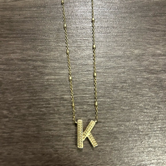 Kendra Scott Jewelry - Kendra Scott Letter K Pendant Necklace in Gold + Dust Bag